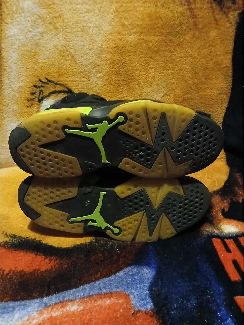 Jordan 6 Retro Black Electric Green Men's Sneakers Size 10